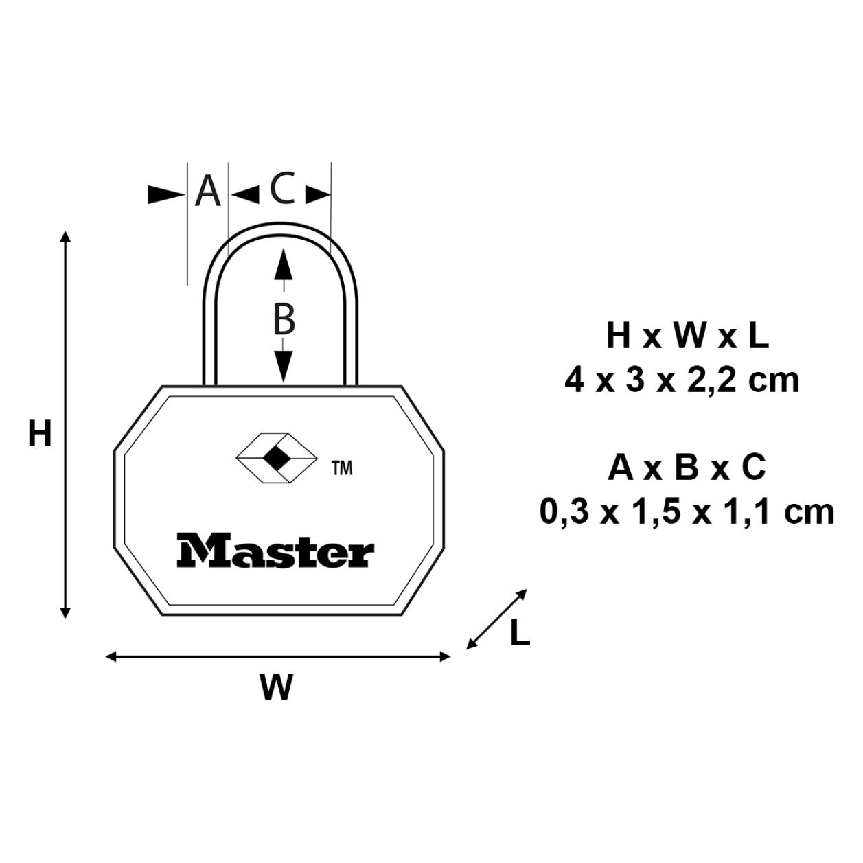 Master Lock Gepäckschloss 4681EURTBLK (4681EURTBLK)