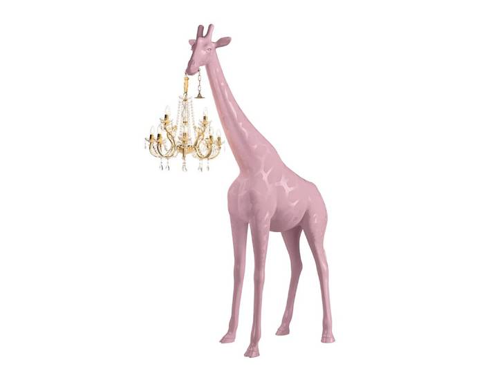 QEEBOO lampadaire GIRAFFE IN LOVE M (Rose - Polyéthylène)