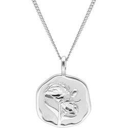 trendor 68000-01 Halskette mit Monatsblume Januar 925 Silber Rhodiniert, 40 cm
