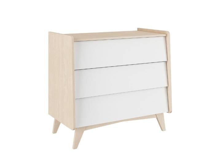 Commode 3 tiroirs Bellamy So Sixty Blanc et bois