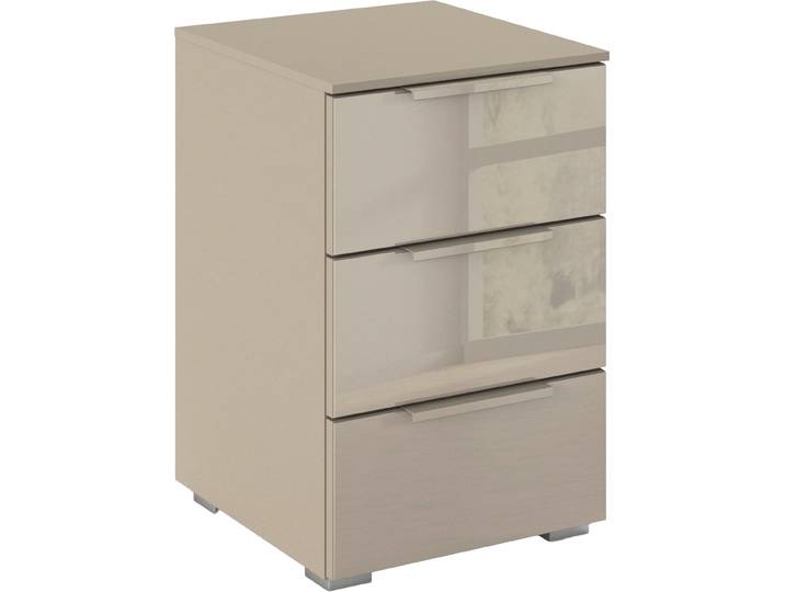Nachtkommode RAUCH Nachttisch Nachtkonsole MONTCLAR Frontauswahl Dekor/Hochglanz/Glas , fango, glas fango, griffe fango, B:40cm H:61cm T:42cm, Holzwerkstoff, Sideboards, Nachtkommode, mit 3 geräumigen Schubladen, viele Griffvarianten MADE IN GERMANY