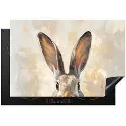 HERDABDECKPLATTE Hase - Ohren - Braun Induktionsmatte 77x51 cm