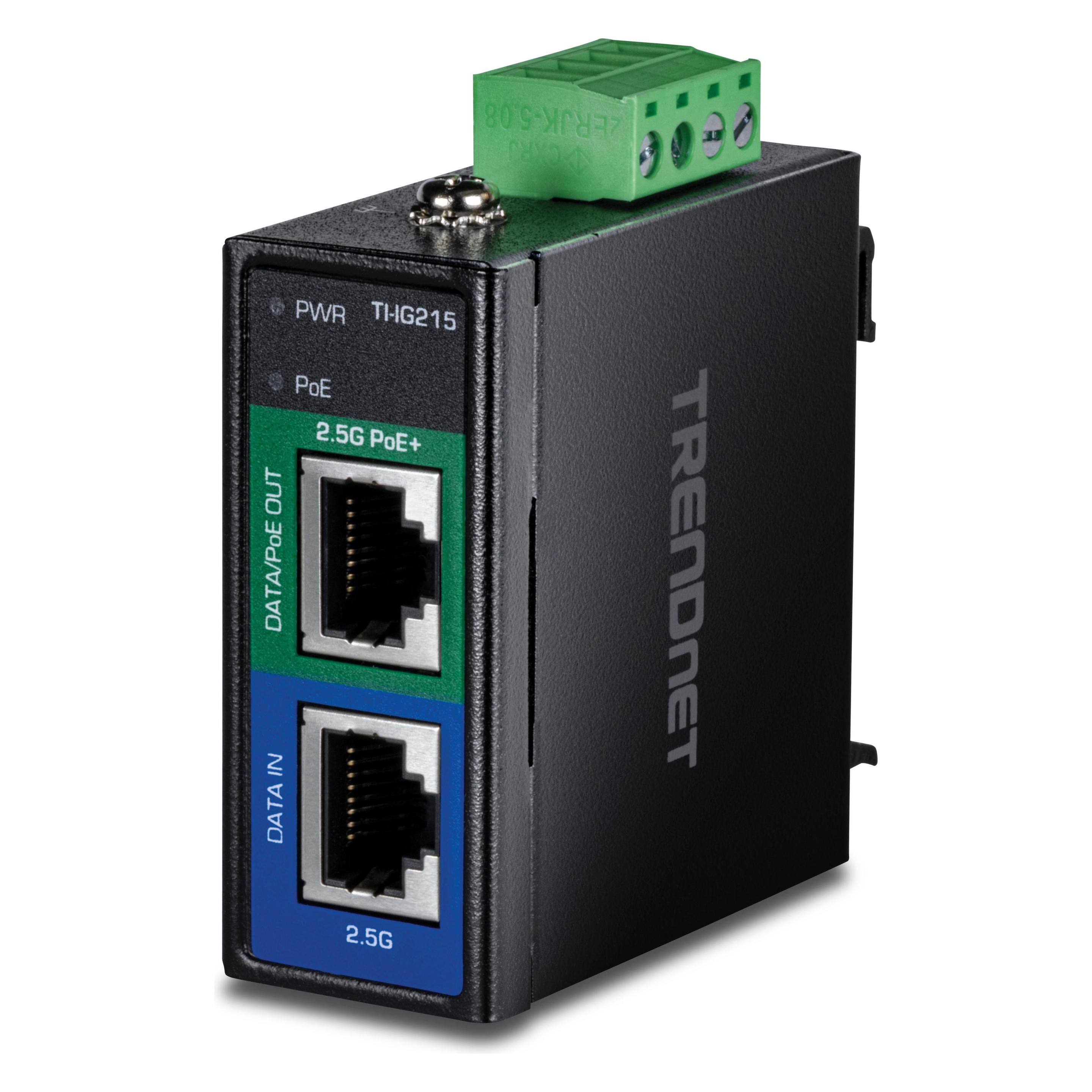 Trendnet INDUSTRIAL 2.5G POE+ INJECTOR (802.3af (PoE), 802.3at (PoE+), 30 W) (TI-IG215)
