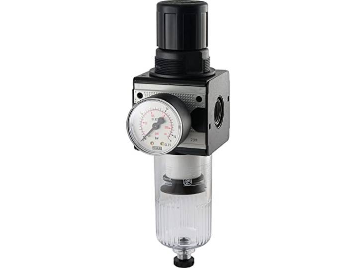 Fittingteile - Druckregler Baureihe 2, 6700 l/min - Druckminderer Druckluftregler (Gewinde: G 1/2 - Ablass: Automatisch - Regelbereich: 0,5-10 bar)