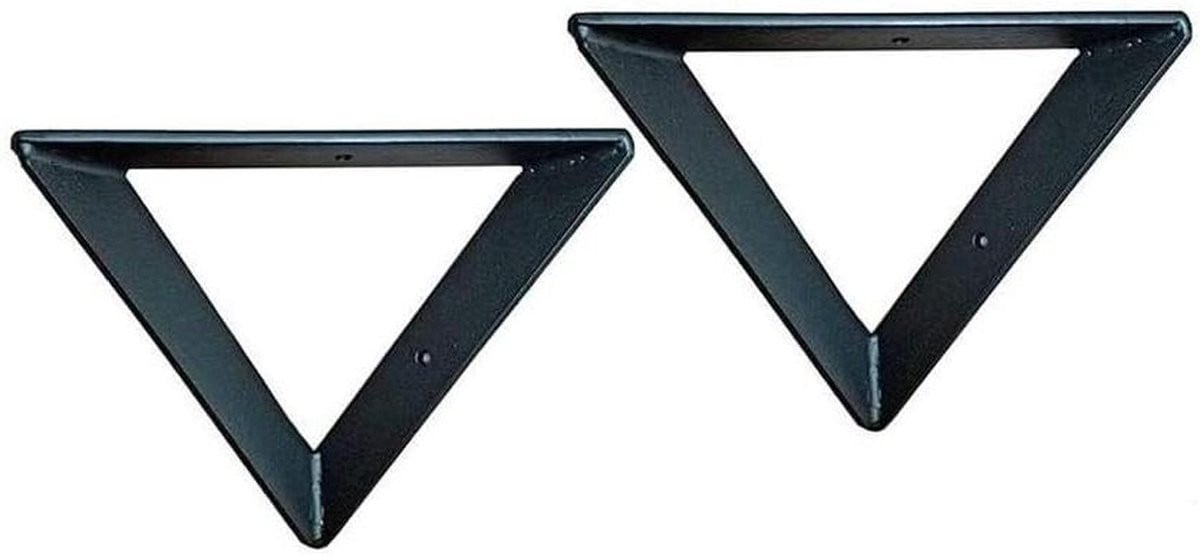 Set van 2 zwarte industriële plankdragers van 15 cm
