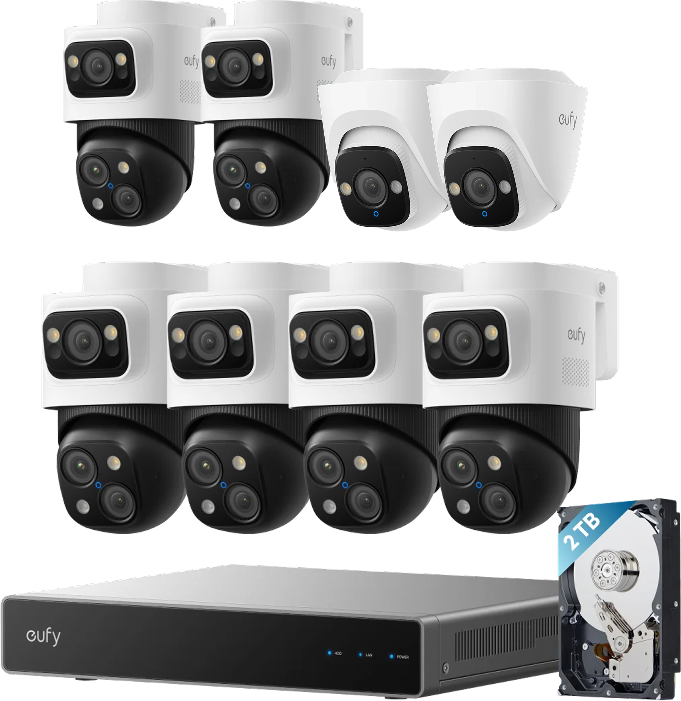 eufy PoE NVR 8-cam kit (S4 Max +  2*Bullet-PTZ Cam S4 + 2*Turret Camera E41)