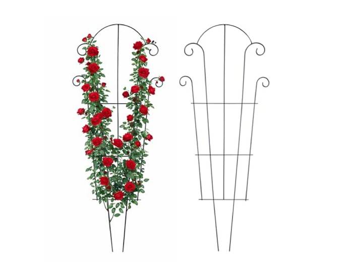 Relaxdays Treillis\, Lot de 2\, HxL: 100 x 40 cm\, Acier\, Support pour Plantes grimpantes\, Jardin & Pots\, Noir