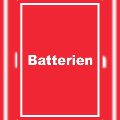 HB-Druck Batterien Mülltrennung Aufkleber mit Text A3 (297x420mm)