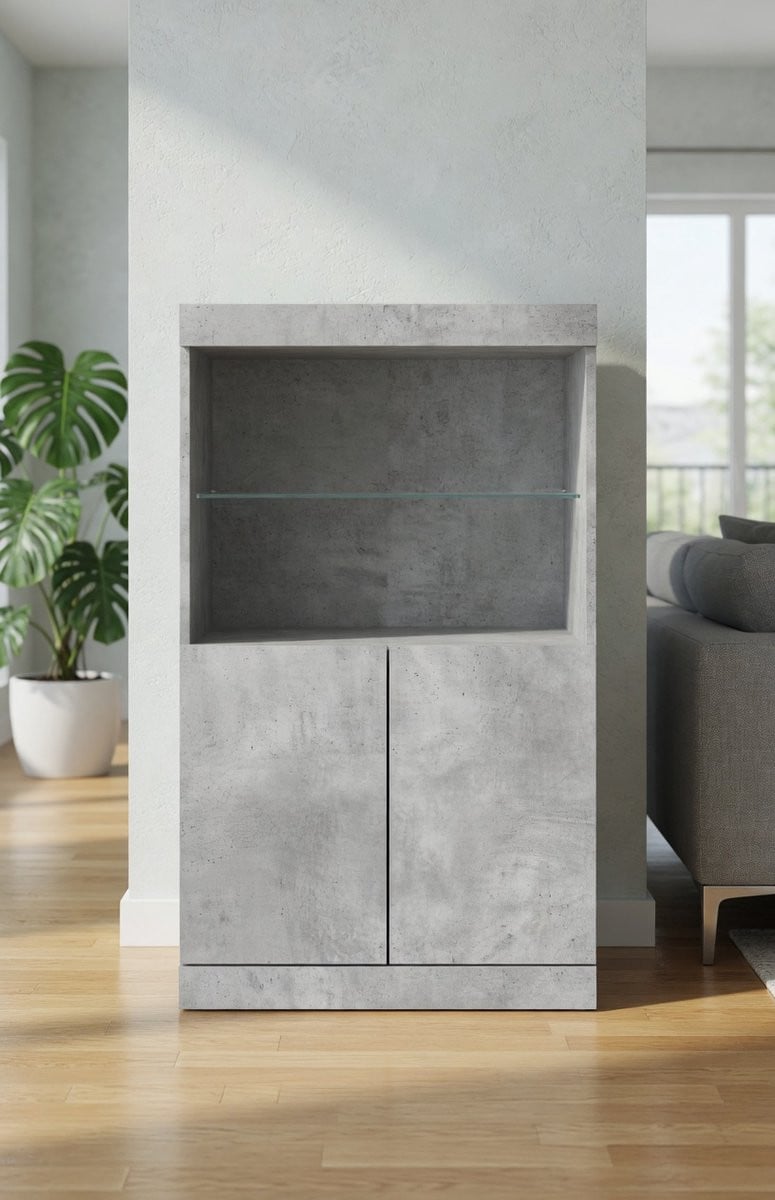 Mobili Bella Modern Sideboard met LED-verlichting in Betongrijs