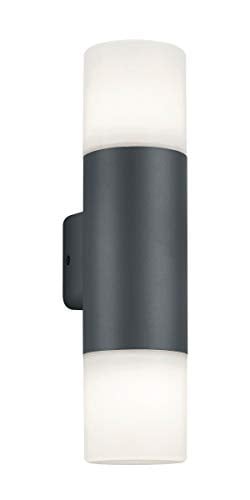 Trio Leuchten Hoosic Buitenwandlamp, Modern, Zwart en Wit, Aluminium en Kunststof, IP44
