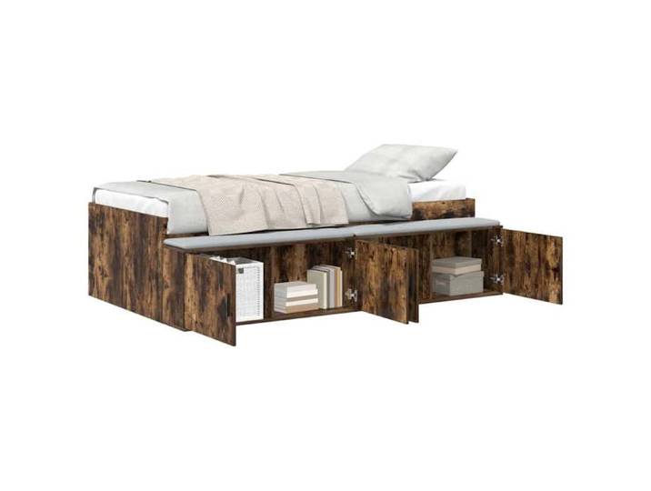 VENTE-FLASH Lit adulte 1 places - Cadre de lit - chêne fumé - 90x190 cm - Bois d'ingénierie vcx20t