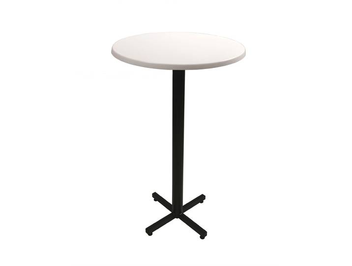 Table mange-debout Coffee ronde Ø.70 x H.115 cm - Plateau Blanc – Pied central Noir