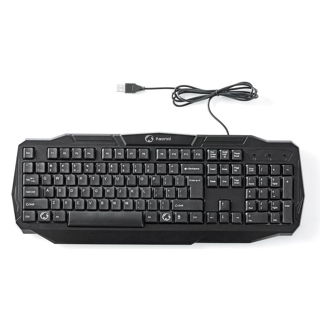Nedis Wired Gaming Keyboard Gaming-Tastatur mit Kabel USB 2.0 US-amerikanisches Tastaturlayout Schwa (Eng. Int., Kabelgebunden) (GKBD100BKUS)
