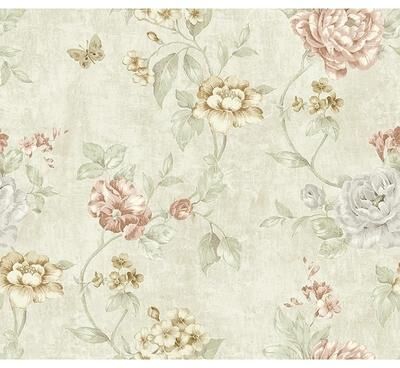 Seabrook Designs Seabrook Design Demeter Floral Trail Unpasted Wallpaper