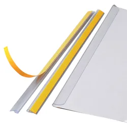 100 SPRINTIS Klemmschienen DIN A4, transparent, selbstklebend mit 5-6 mm Füllhöhe, 100 Stück, hilfreich für Dokumentenpräsentationen im Büro und Zuhause, Kunststoff