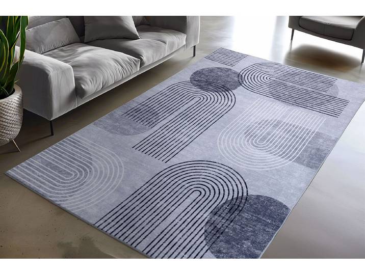 Kurzflorteppich Visionary 126 Grau 120 x 170cm Webstoff