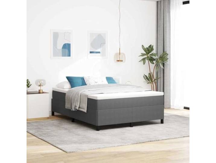YUTAASU Boxspringbett Hellgrau 140 x 190 cm Cordstoff Mit Lattenrost, Kiefernholzgestell, Samtbezug, Kunststoffbeine, Pflegeleicht
