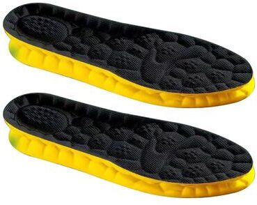 Stylish Soles Seeker Sport Insoles With 4D Shock Absorption Breathable Cushion Running Insoles Deodorant Comfort Fit For Men And Women black 43 44