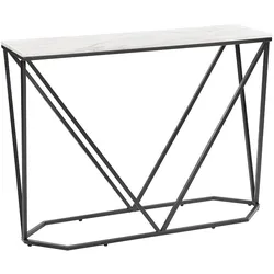 KONSOLENTISCH Marmoroptik weiß/schwarz Hazen