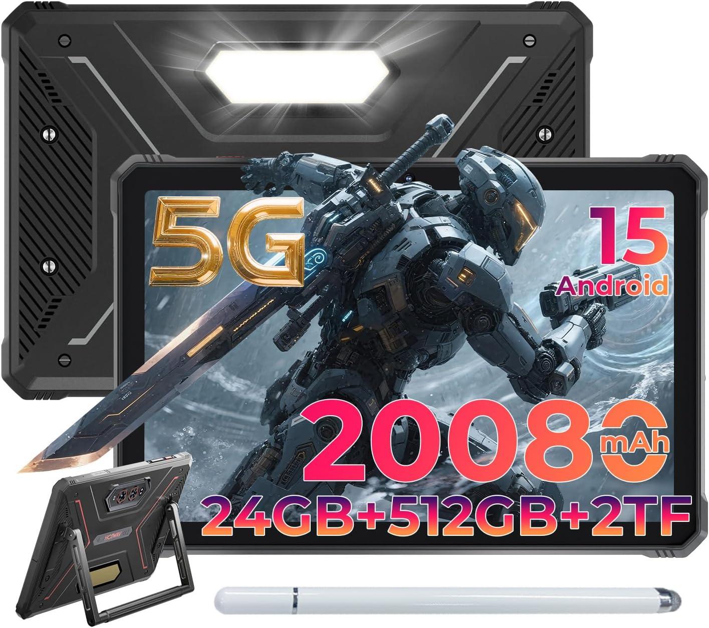 HOTWAV R9 Ultra 5G Outdoor Tablet - 24GB+512GB - 11" 2K 20080mAh 64MP+20MP Android 15 Rugged Tablet Gemini AI/ Dual SIM /OTG/GPS/WLAN 5
