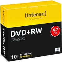 DVD+RW 4,7 GB, DVD-Rohlinge 4fach, 10 Stück