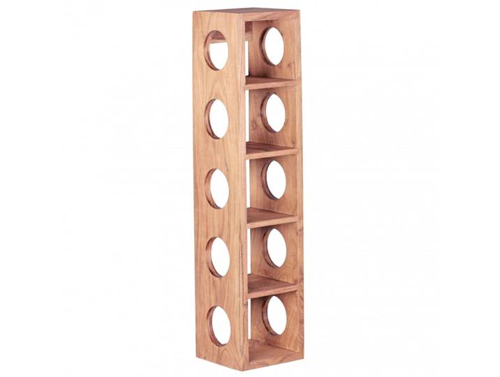 Range-bouteilles pour 5 bouteilles en bois d'acacia, marron