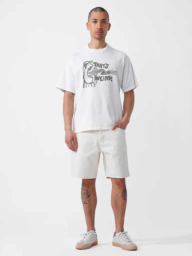 NUDIE JEANS T-Shirt THATS WEIRD weiss   L M