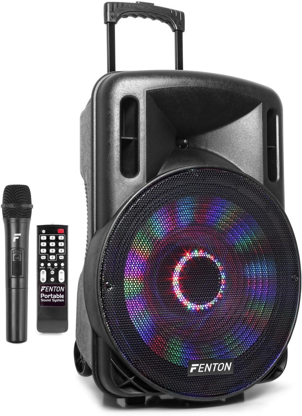 Coluna Amplificada Portátil LED 15" 800W BLUETOOTH/USB/SD/MMC/UHF (FT15LED) - FENTON