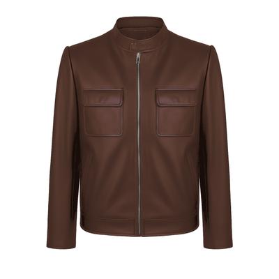 Lederjacke FELIX HARDY "Lederjacke mit Reißverschluss", Herren, Gr. L, braun, 100% Lammleder, Jacken