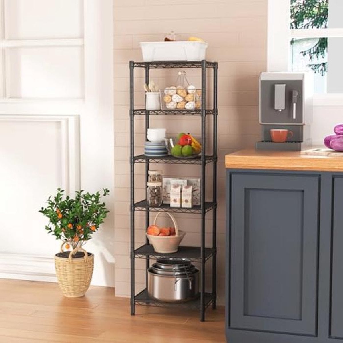 Verstelbaar Draadrek met 6 Niveaus voor Keuken en Badkamer, Hoogte: 152 cm