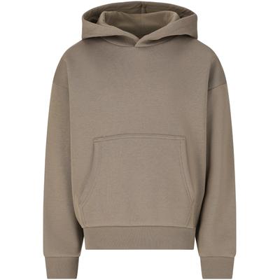 Sweatshirt NOU "Regent jr. V2", Jungen, Gr. 128, beige (olivgrün), 60% Baumwolle, 40% Polyester, unifarben, ohne Ausschnitt, Sweatshirts Sweatshirt, mit atmungsaktiver Eigenschaft