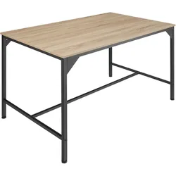 tectake Esstisch Belfast 120x75x75cm  Industrial Holz Hell, Eiche Sonoma