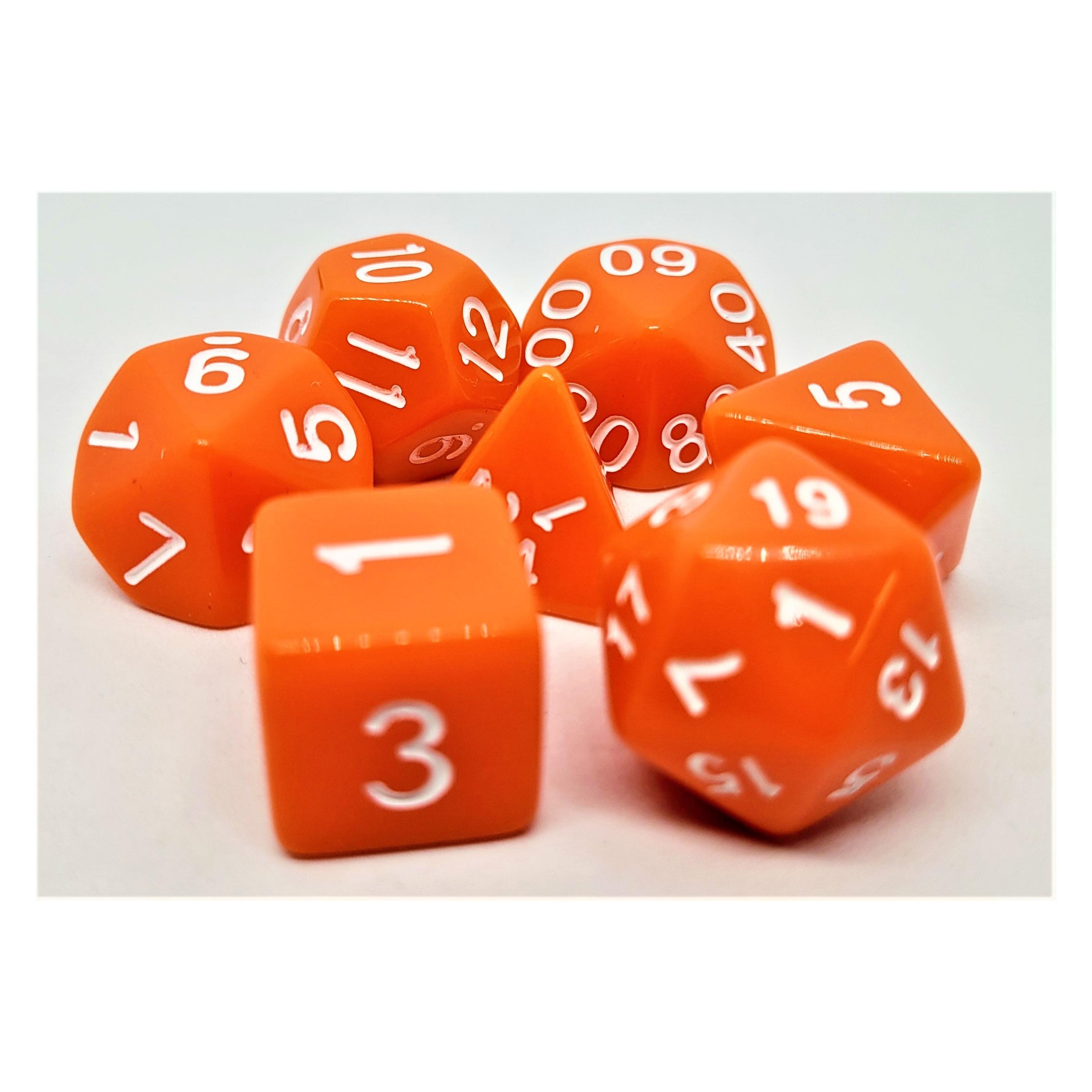 Dice4friends Würfelset Opaque: Orange/White (7) (DIC37332)