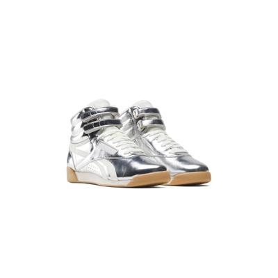Sneaker REEBOK CLASSIC "F/S HI", Damen, Gr. 42,5, silber (silbermetallic, chalk, gum), Leder, Synthetik, Schuhe Sneaker