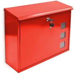 Helloshop26 - Moderner roter Wandbriefkasten für den Außenbereich (Garten)