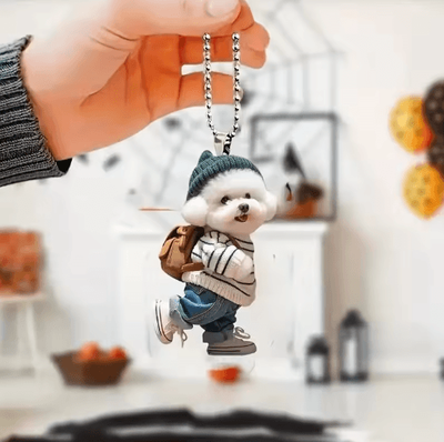 Inspire Picks Realistic Cat Car Hanging Ornament Rearview Mirror Pendant With Decorative Chain g