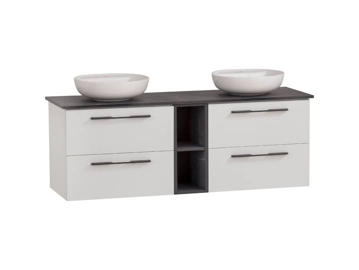 Waschtisch mit Lavabo Maxin weiss matt Holzwerkstoff B 148.2 T 45 cm H 65.4 cm - Waschtisch mit Lavabo