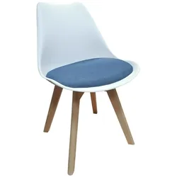 HTI-Living, Stühle, Stuhl Atlanta Weiss, Webstoff Blau