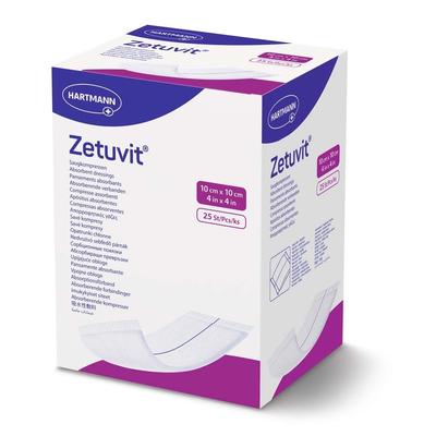 Zetuvit E Saugkompressen steril 10x10 cm 25 St Kompressen