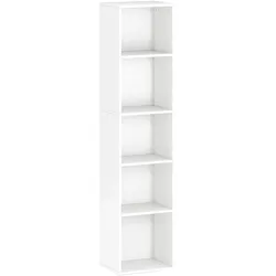 BÜCHERREGAL, Standregal mit 5 Ebenen, Verstellbare Ablage für Wohnzimmer