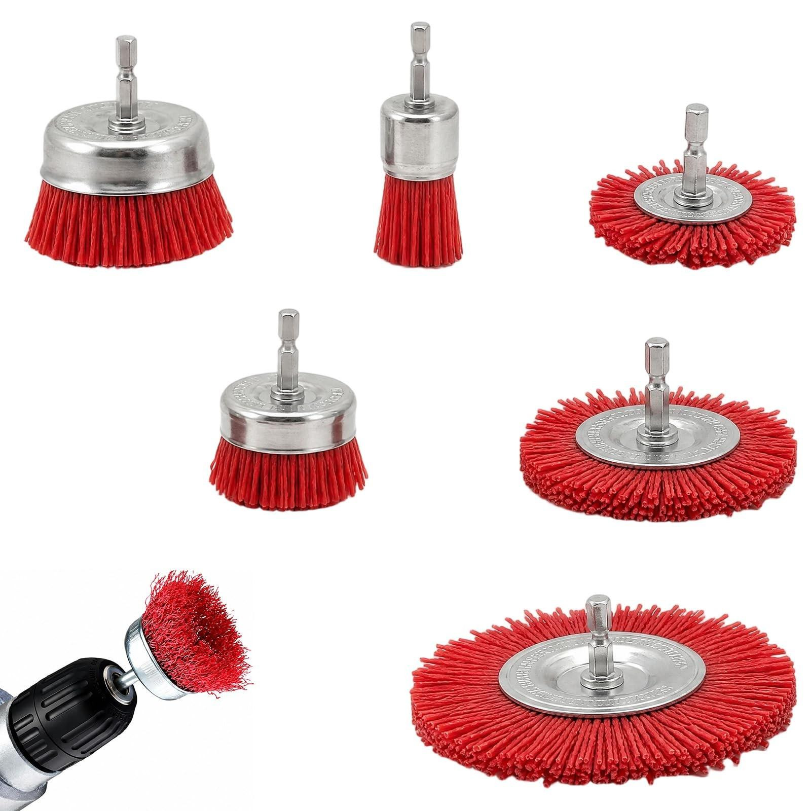 Merkloze Nylon Borstelset voor Boormachine met 6 Maten voor Diverse Toepassingen
