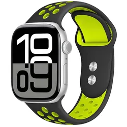 Crong Duo-Sportarmband - Apple Watch-Armband, 38 (20 mm, Silikon), Uhrenarmband, Schwarz