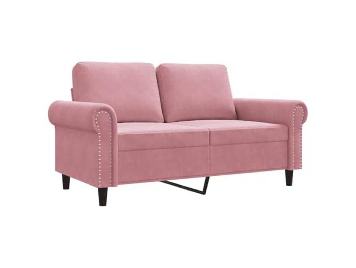 TEKGHUT 2-Sitzer-Sofa Rosa 120 cm Samt Metallgestell, dicht gepolsterte Sitzflächen, Armlehnen, Rückenkissen, max. 110 kg pro Sitzplatz