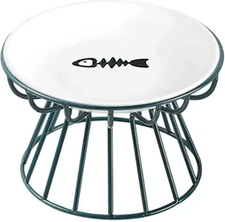Inspire Curations ElevaCeram Raised Ceramic Pet Bowl With Iron Stand b