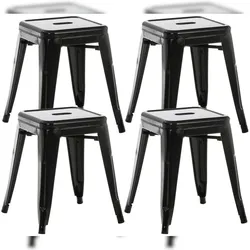 CLP 4er Set Hocker Armin schwarz