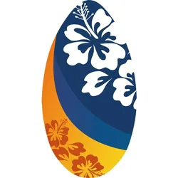Skimboard aus Holz für Kinder & Erwachsene – Blumen-Design 94 cm