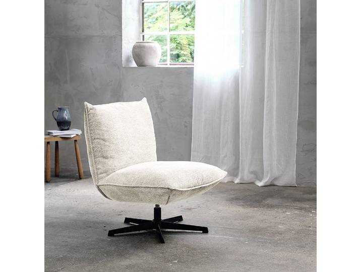 Fauteuil lounge Ariporo Blanc/Crème Gamme chenille 70 x 88 x 83cm