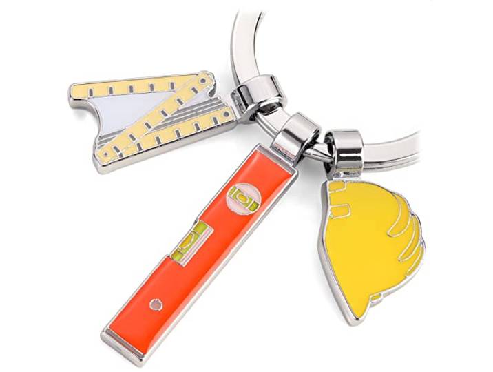 Troika Knutseler sleutelhanger Bob met 3 hangers van metaal in de kleur kleurrijk, KR22-20/CH, Meerkleurig, 7,7cm, Modern