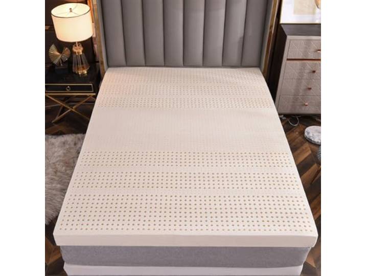 HYDTGZ Naturlatex Topper, 3 cm, 5 cm, 7,5 cm, 10 cm Kollektion Inklusive Bio Bezug – Vollgröße,3cm,120x200cm