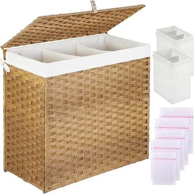 NO "Laundry Hamper with Lid, 125L Large Clothes Hamper with 3-Section and 2-Section - 25.6""L x 13""W x 23.6""H"
